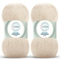 thumbnail image 1 of Angora Love (2-Skeins Pack Angora Yarn) 20% Wool 80% Acrylic Thread - Wool Yarn for Crocheting - Lace Weight Yarn #1 Fingering and Socks Yarn (2 x 3.52 oz) / (2 x 601 Yds) (10867 - Candle Light), 1 of 7