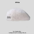 thumbnail image 1 of Angora Wool Beret with Metal Logo | Luxurious Winter Hat for Women & Luxury Fashion Clearance, Hontri Women Beret Hat Hair Hat Beanie Cap Classic Solid , White, One Size, 1 of 5