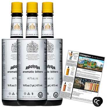Angostura Aromatic Bitters 16oz Bottle with Phone Grip and Bitters Selections Recipe | 3 PACK