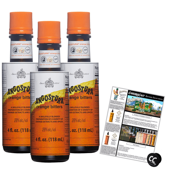 Angostura Orange Bitters 4oz Bottle with Phone Grip and Bitters Selections Recipe | 3 PACK