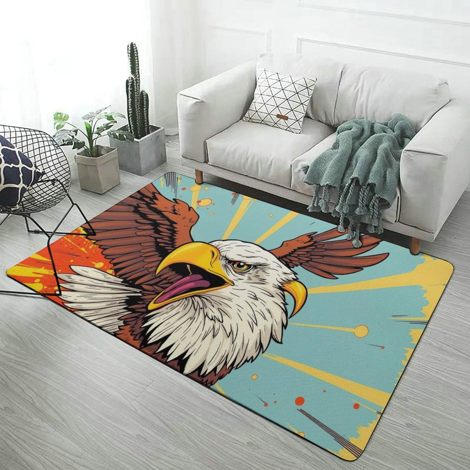 Angry American Eagle Carpet Large Size Living Room American Style Rugs ...