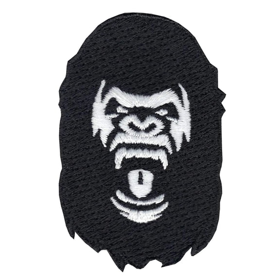 Angry Ape Head Embroidered Iron On Patch