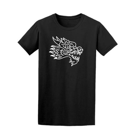 Angry Asian Dragon Line Art T-Shirt Men -Image by Shutterstock, Male Small