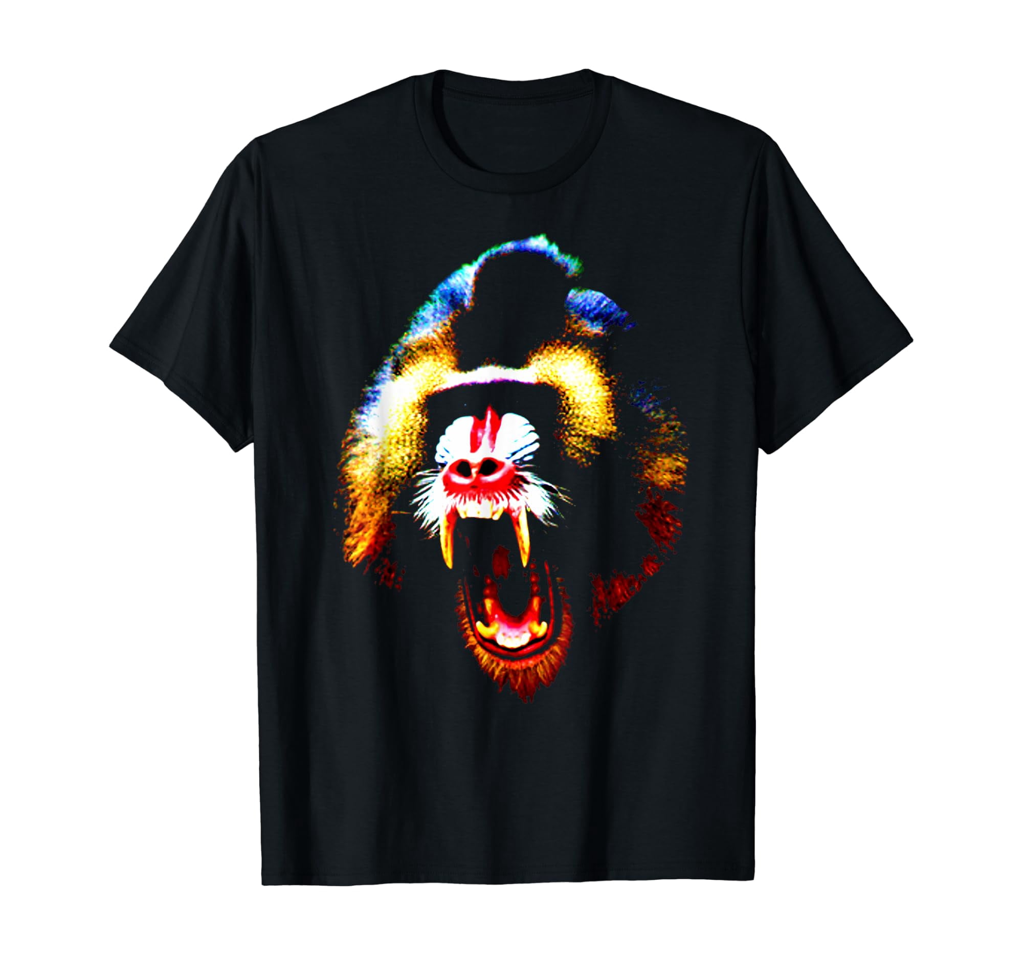 Angry Baboon Face Art T-Shirt - Walmart.com