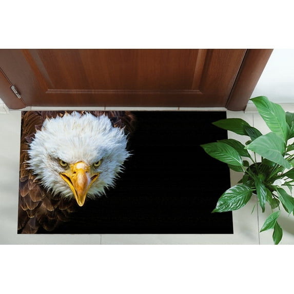 Angry Bald Eagle Rugs, Trendy Rug, Man Cave Rugs, Animal Rug, Outdoor Rug, Pattern Soft Rug, Housewarming Gift, Front Door Rug, Large Rug, 2.6'x6.5' - 80x200 cm