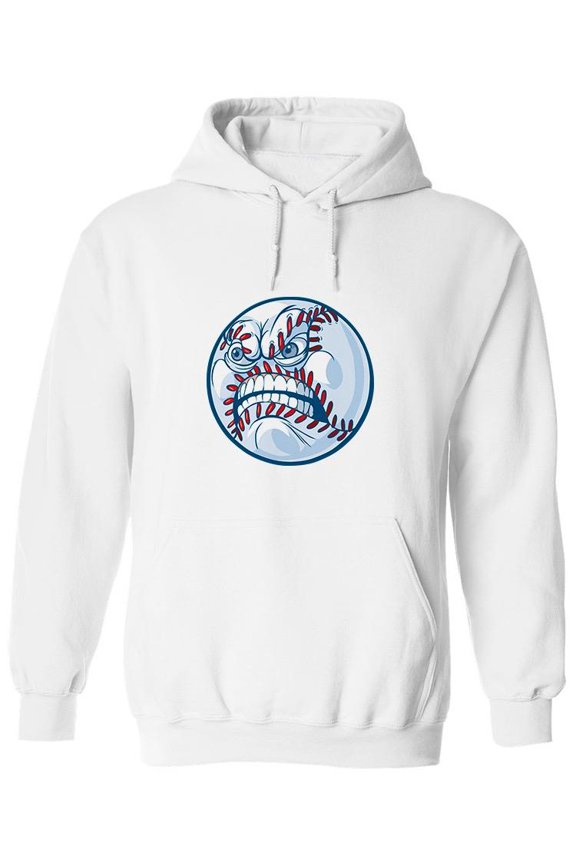 Angry Ball Face Hoodie Men - Men Hoodie, White, 2XL