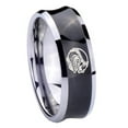 thumbnail image 1 of Tungsten Angry Baseball 8mm Black Polished Concave Men's Ring, 1 of 1