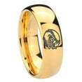 thumbnail image 1 of Tungsten Angry Baseball 8mm 18K Yellow Gold Dome Polished Men's Ring, 1 of 1