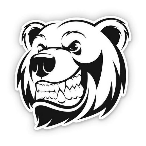 Angry Bear - 12" Vinyl Sticker Waterproof Decal