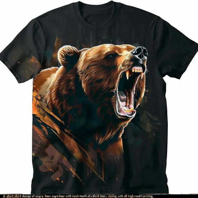 Angry Bear Full Body Illustration Digital Art Style Ultra Detailed