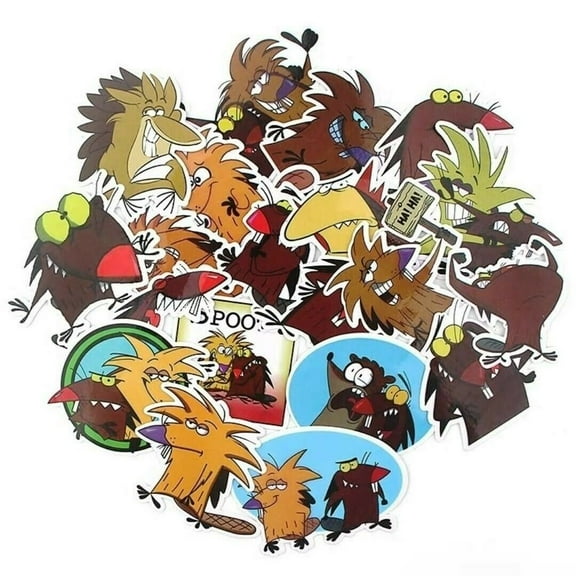 Angry Beaver Cartoon Themed Set of 20 Assorted Stickers Decal Set