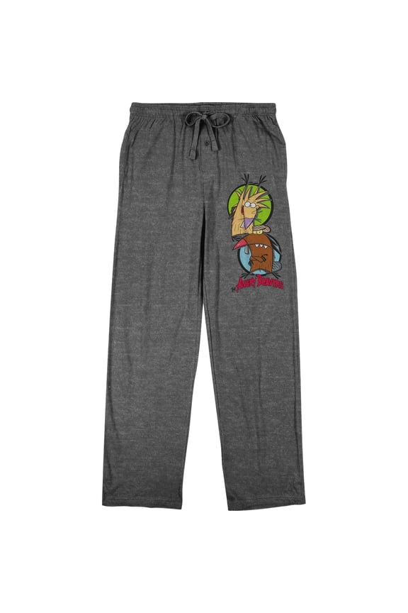 Angry Beavers 90s Cartoon Characters Men's Graphite Heather Sleep Pajama Pants-XL