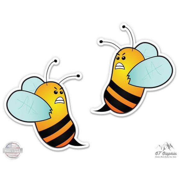 Angry Bees Stingers Wasps - 9" each Vinyl Stickers Waterproof Decals