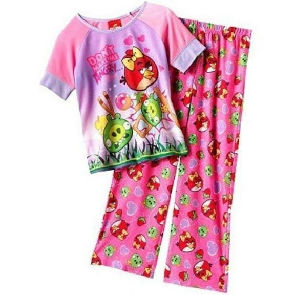 Angry Birds 2 PC Short Sleeve Pajama Set Girl Size 7/8
