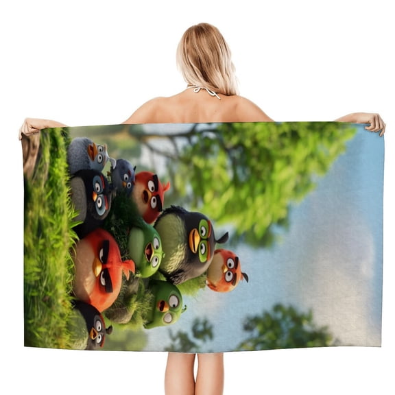 Angry Birds Beach Quick Drying Towel, travel-friendly, quick-drying, sand-proof, and perfect for enjoying Angry Birdss outdoors.size 30.7x59in (78x150cm)