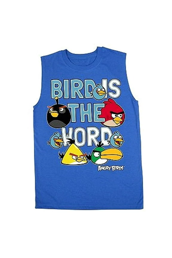 Angry Birds Bird is The Word Big Boy's Muscle T-Shirt XL (18-20)