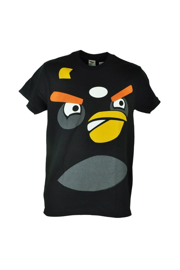 Angry Birds Black Bird Face Rovio Video Game Phone Adult Mens Tshirt Tee Small