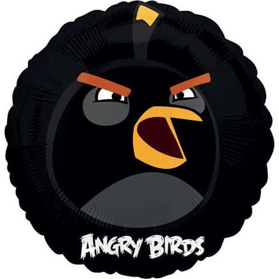 Angry Birds Authentic Licensed Black Foil / Mylar Balloon 18" ( Each )