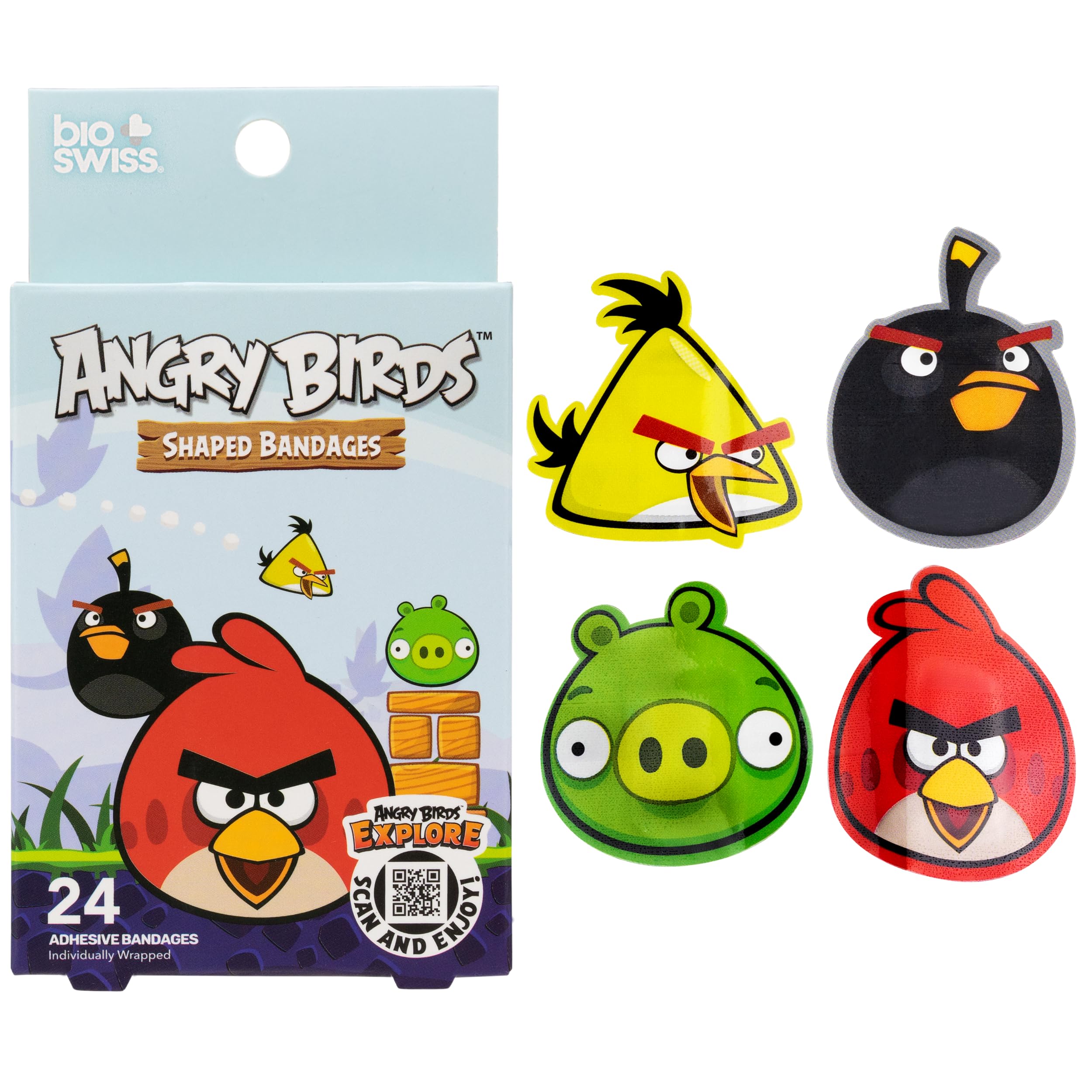 Angry Birds Game Bandages 50 Count Self Adhesive, Latex Free, Sterile