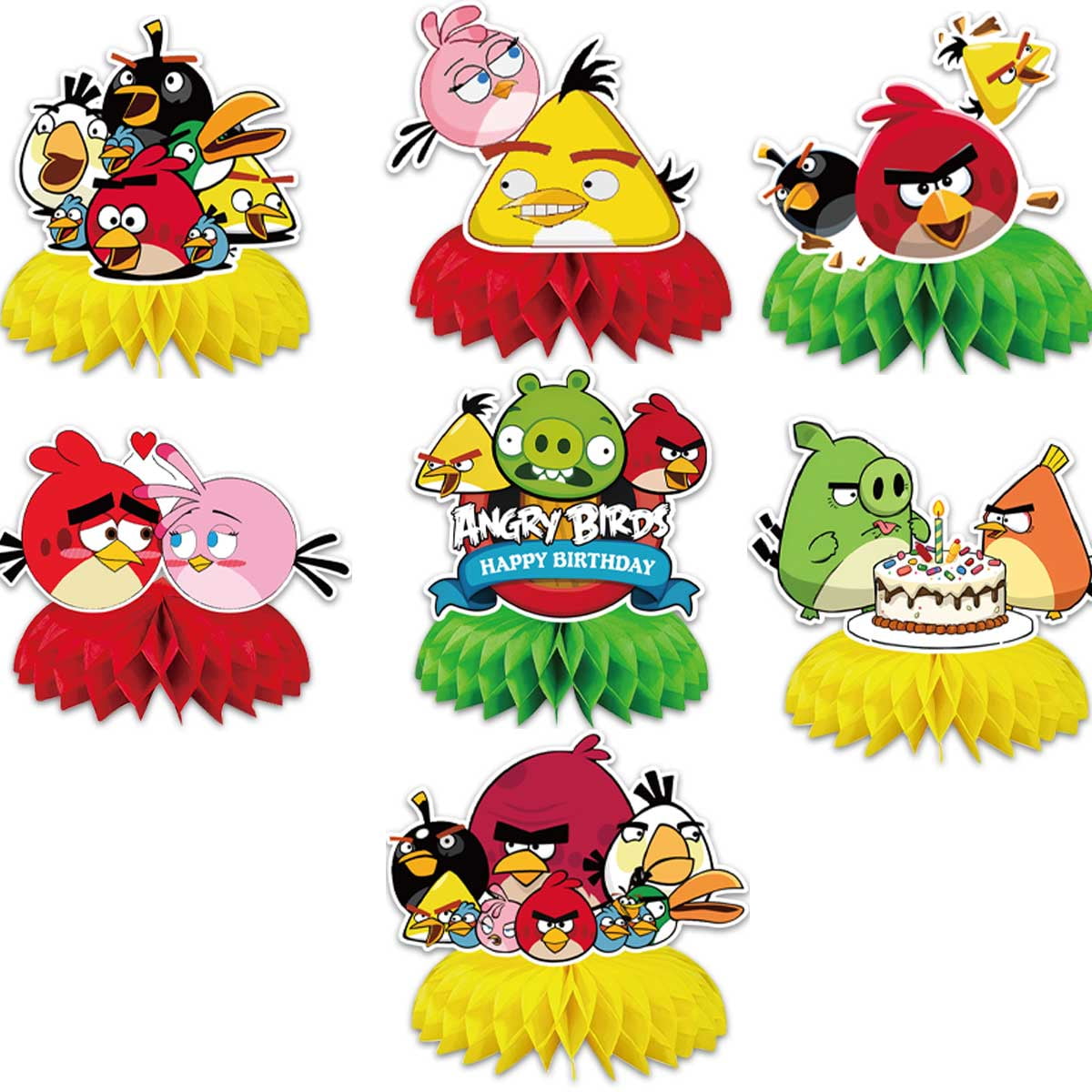 Angry Birds Honeycomb Centerpieces Table Toppers Decorations for Birthday Party Decor Supplies Photo Props