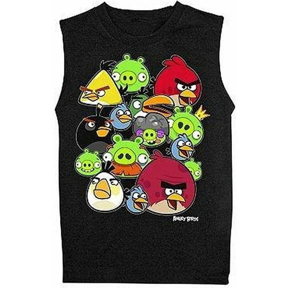 Angry Birds Muscle T-Shirt Big Boys' Shadow Group Muscle T-Shirt