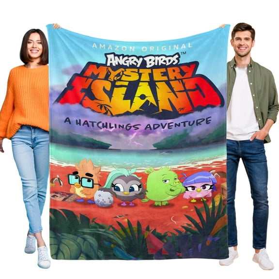Angry Birds Mystery IslandFlannel Throw Blanket Warm 3D Printed Flannel Throw/Blanket Ultra-Soft Lightweight Warm Flannel All Season Light Weight Living Room/Bedroom Warm Blanket 40"X60"(100cm*150cm)