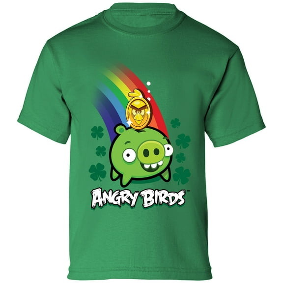 Angry Birds Official Piggy Bank Coin Printed Short Sleeve 100% Cotton T-Shirt for Boys, Girls, Unisex