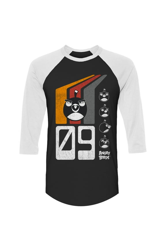 Official Retro Retro Bomb '09 Printed 3/4 Sleeve Raglan 100% Cotton Adult T-Shirt for Men, Women, Unisex