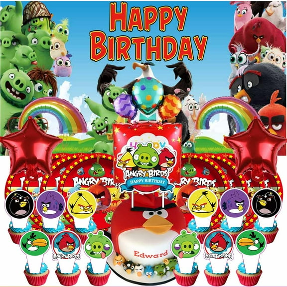 Angry Birds Party Supplies Decor Tableware Backdrop Banner Cake Topper Balloons Birthday Decorations