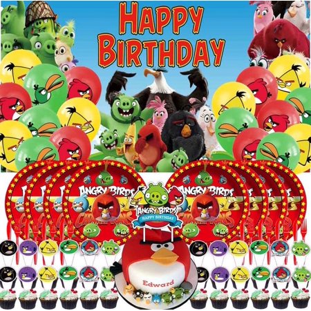 Angry Birds Party Supplies Plates Decorations Birthday Cake Topper Banner Decor Backdrop Balloons