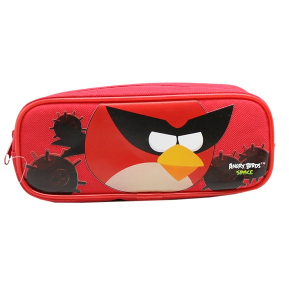 Angry Birds Red Bird and Piggy Mines Red Colored Fabric Pencil Bag