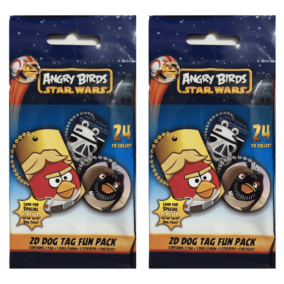 Angry Birds Star Wars 2D Dog Tags Fun Collectibles, 2-Pack