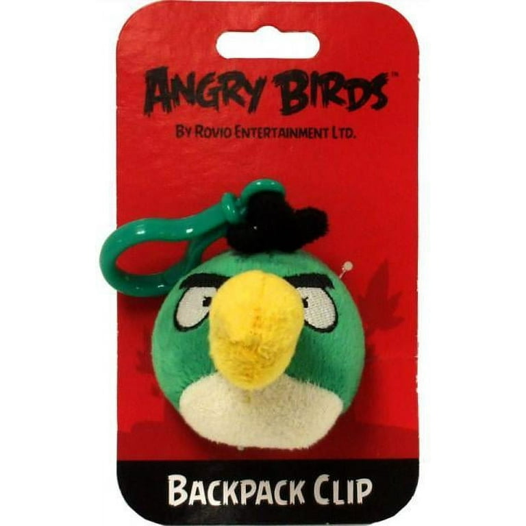 2 New/NOC-Plush Backpack Clips-Angry Birds-Green Toucan Boomerang