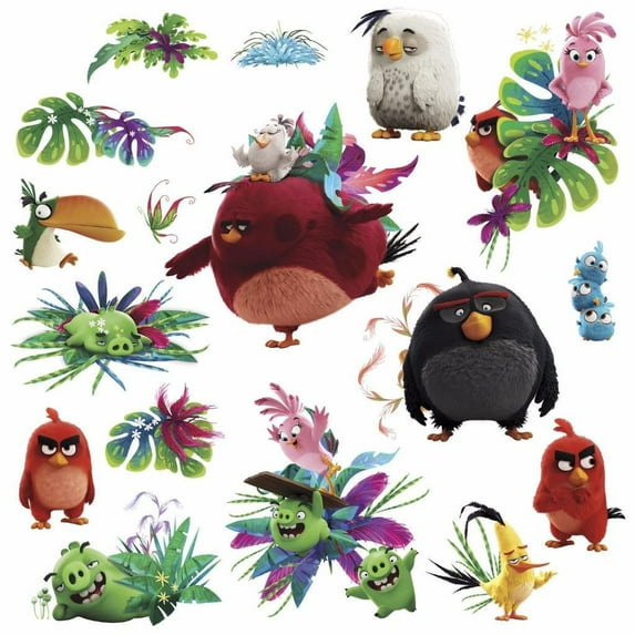 Angry Birds the Movie RMK3211SCS Peel & Stick Wall Decals, Multi Color - Pack of 4