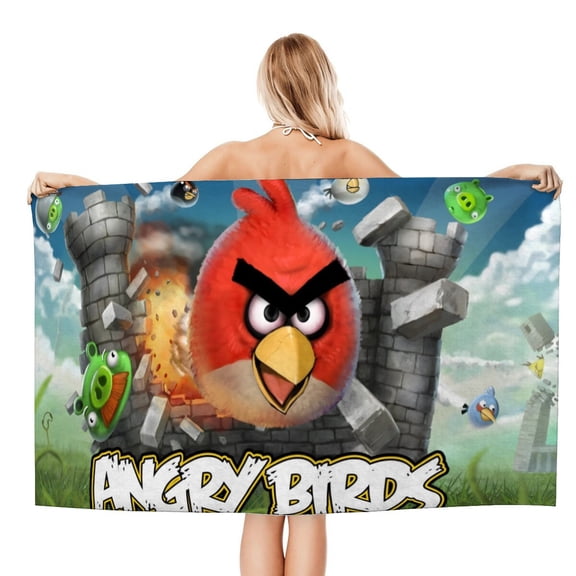 Angry Birds-theme Gifts Quick-dry Beach Towel for Women Girl Birthday Inspired Fan Bath Outdoor Music Lover31 x 71 in78 X 180 CM