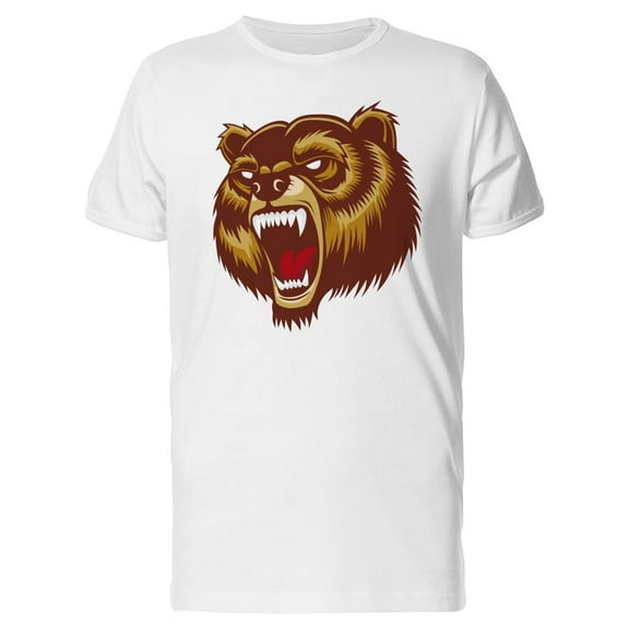 Angry Brown Bear Head T-Shirt Men -Image by Shutterstock, Male Small