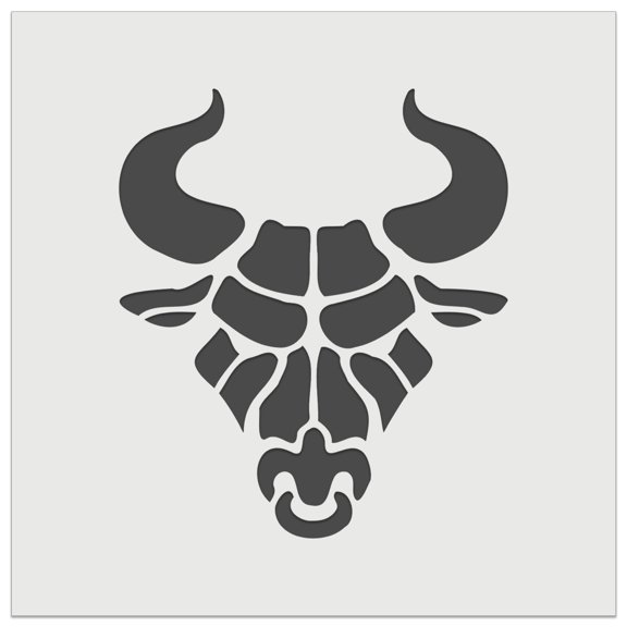 Angry Bull Cow Head with Horns DIY Cookie Wall Craft Stencil - 3.5 Inch