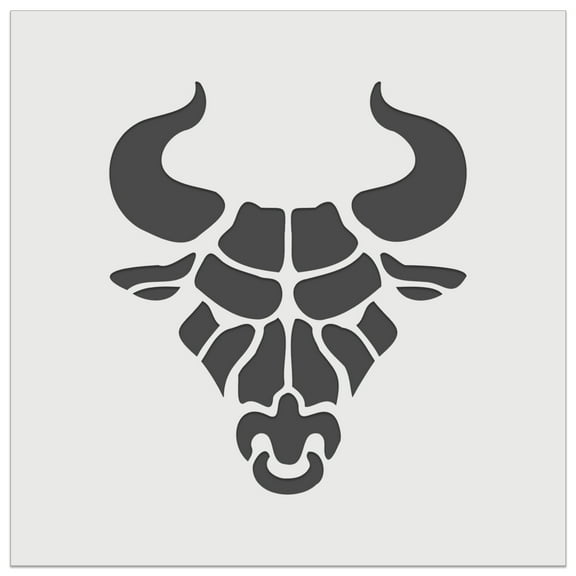 Angry Bull Cow Head with Horns DIY Cookie Wall Craft Stencil - 4.5 Inch