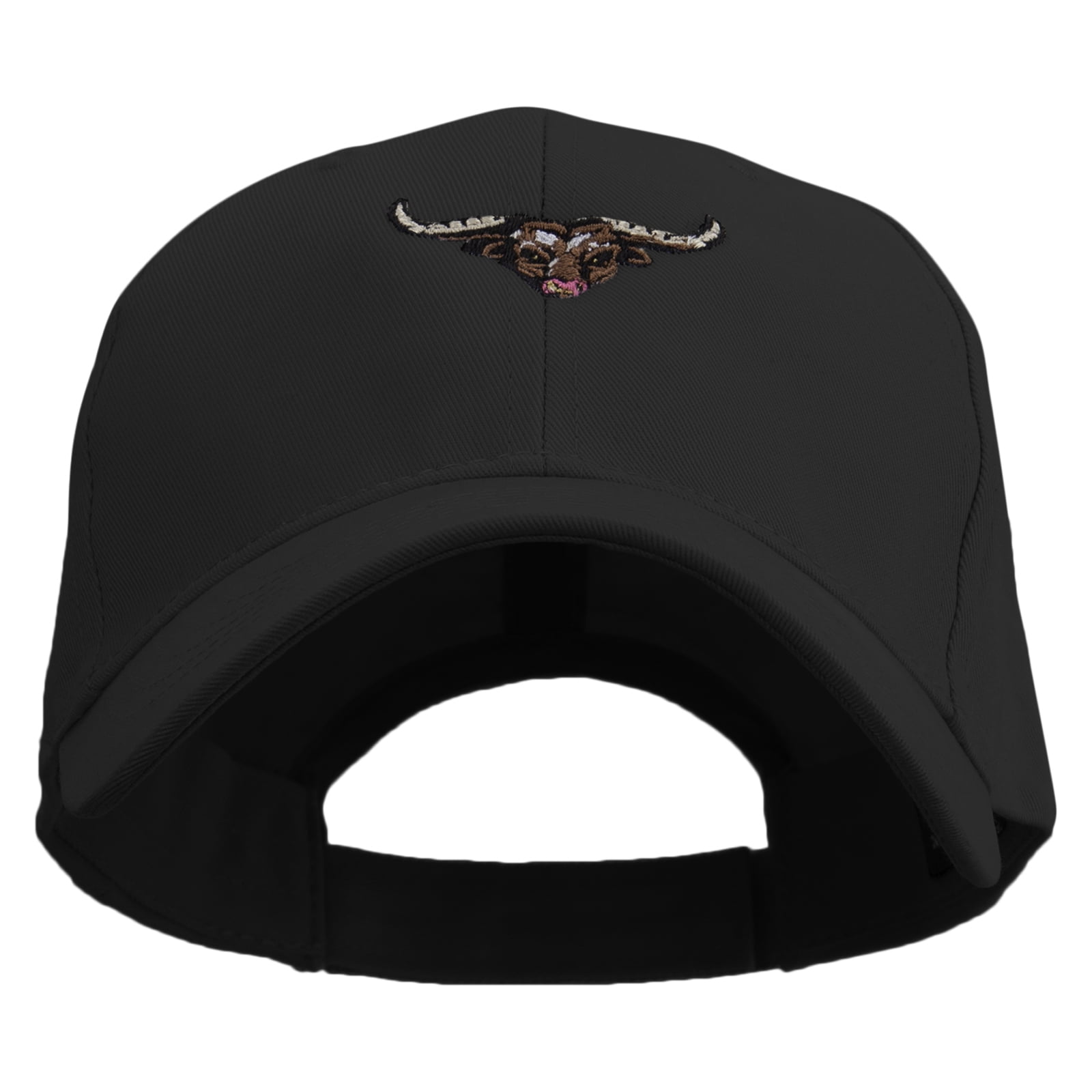 Angry Bull Head Embroidered Low Profile Organic Cotton Cap - Black OSFM ...