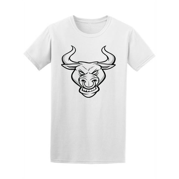 Angry Bull Mascot Cartoon T-Shirt Men -Image by Shutterstock, Male 4X-Large