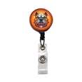 thumbnail image 1 of Angry Bulldog Cartoon Face Retractable Reel ID Badge Key Card Name Tag Holder with Clip, 1 of 7
