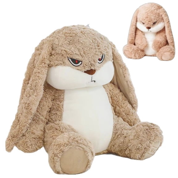 Angry Bunny Plush Doll, Fluffy Rabbit Stuffed Pillow with Eye-Catching Red Eyes, Soft & Durable Material, Ideal for Bedroom, Easter Living Room & Office Decor