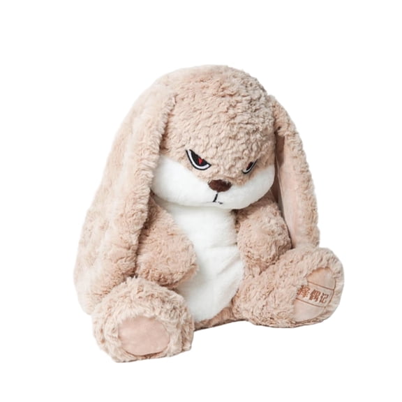 Angry Bunny Plush Toy, Soft Stuffed Rabbit Doll with Expressive Face Design, Cute Grumpy Bunny Plush Figure Decorative Gift for Bedroom, Sofa  Stress Relief