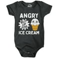 thumbnail image 1 of Angry But Up for Ice Cream Baby Bodysuit Funny Sarcastic Dessert Graphic Novelty Jumper for Infants, 1 of 6