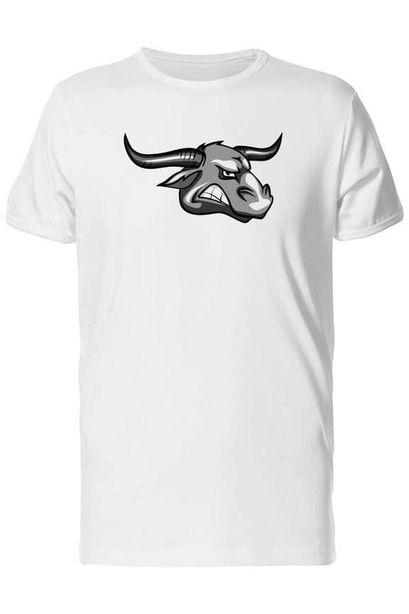 Angry Cartoon Bull Head T-Shirt Men -Image by Shutterstock, Male 3X-Large
