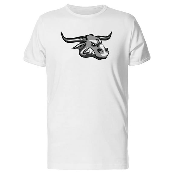 Angry Cartoon Bull Head T-Shirt Men -Image by Shutterstock, Male Small