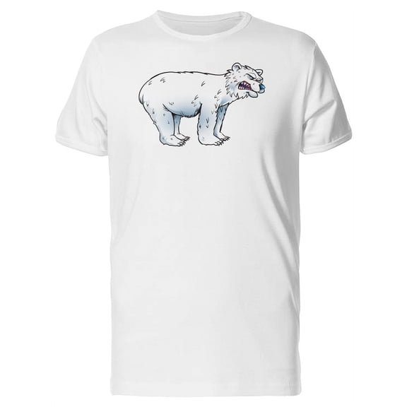 Angry Cartoon Polar Bear T-Shirt Men -Image by Shutterstock, Male Medium