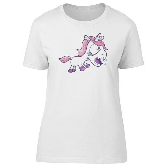 Angry Cartoon Unicorn T-Shirt Women -Image by Shutterstock, Female Large