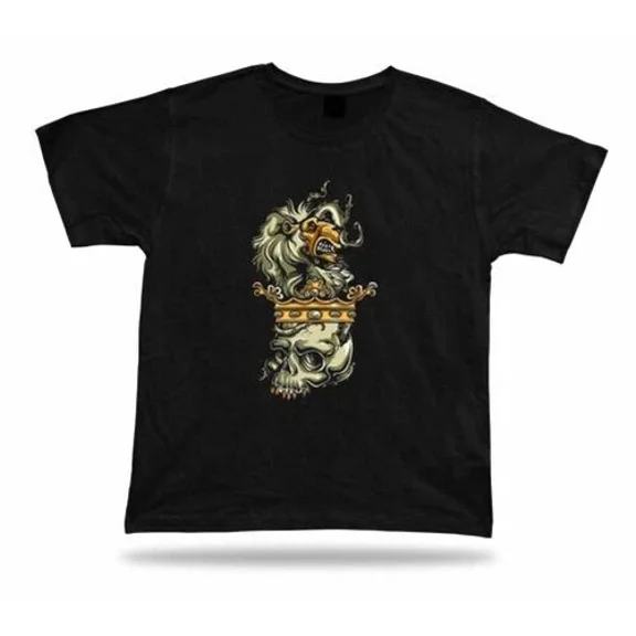 Angry Castle Lion Crown Great Cool Vector T-Shirt Design Gift Idea