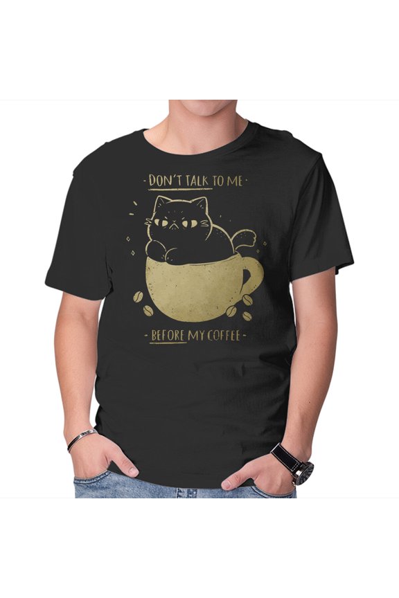 Angry Cat Before Coffee Unisex T-Shirt Tee Sweatshirt Hoodie Tank Top